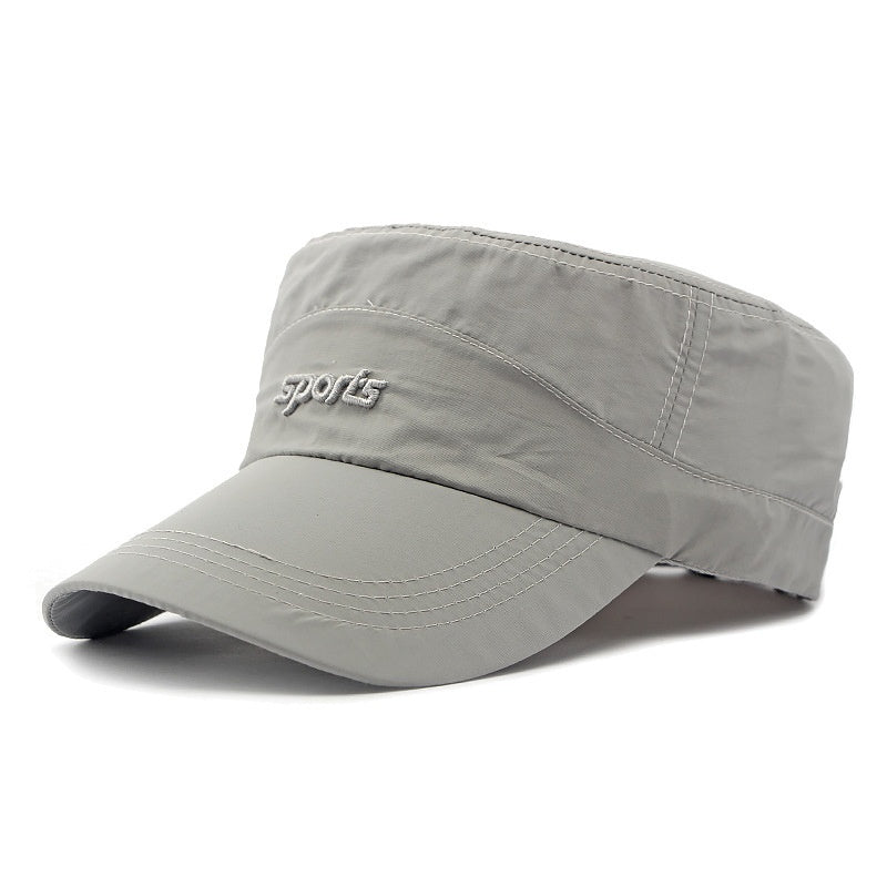 Just Arrived at Buy Center: Men's Flat-top Hat Summer Outdoor Sun Protection Sun Hat Leisure Light Gray Adjustable