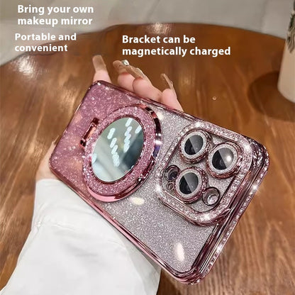 Just Arrived at Buy Center: Makeup Mirror Bracket Phone Case Glitter Protective Cover