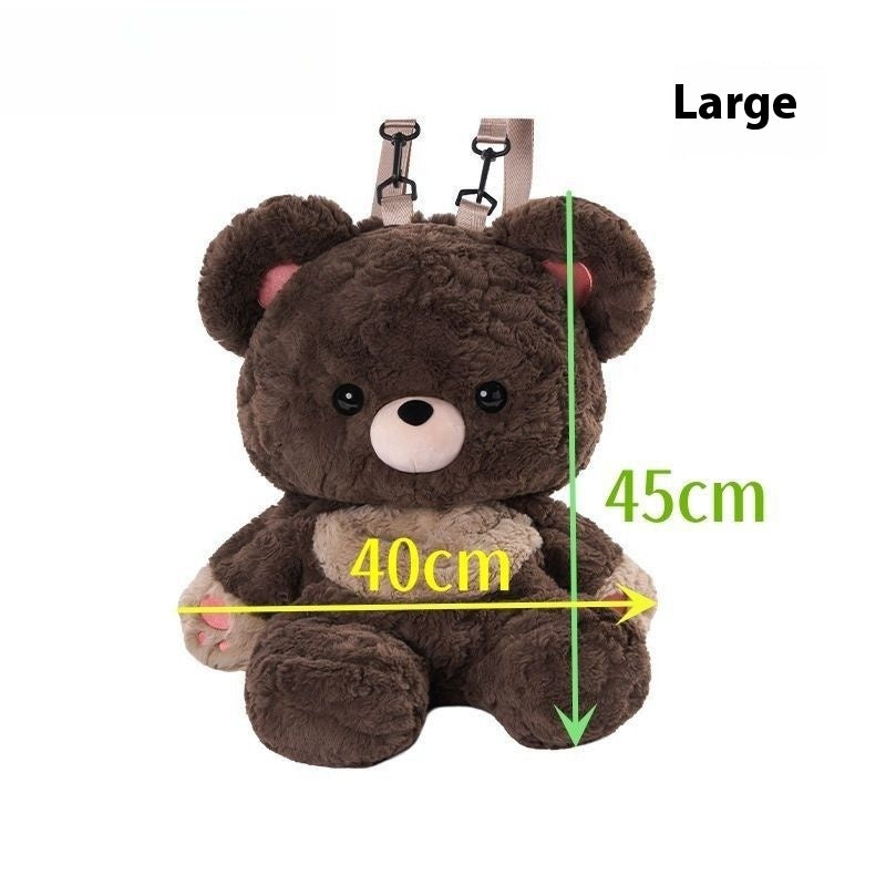 Buy Center Handpicked- Love Bear Cute Plush Bag Backpack Brown Large Size