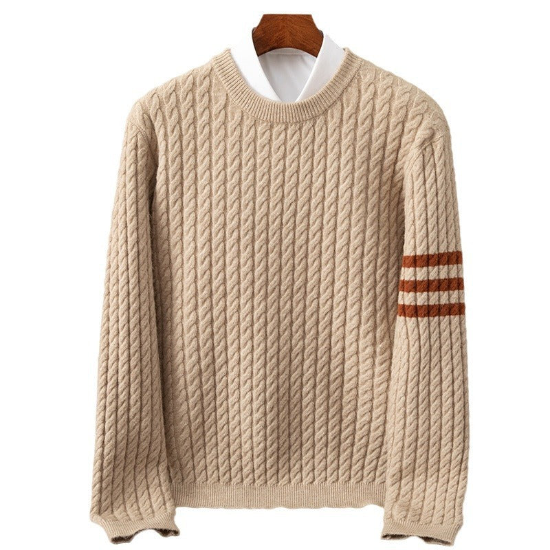 Knitwear Men's Round Neck Loose Thick Twist Buy Center