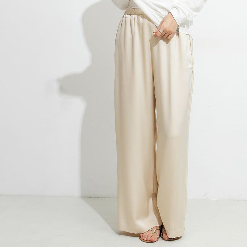 Fall Japanese And Korean Draped Casual Pants Apricot