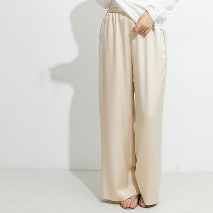 Fall Japanese And Korean Draped Casual Pants Apricot