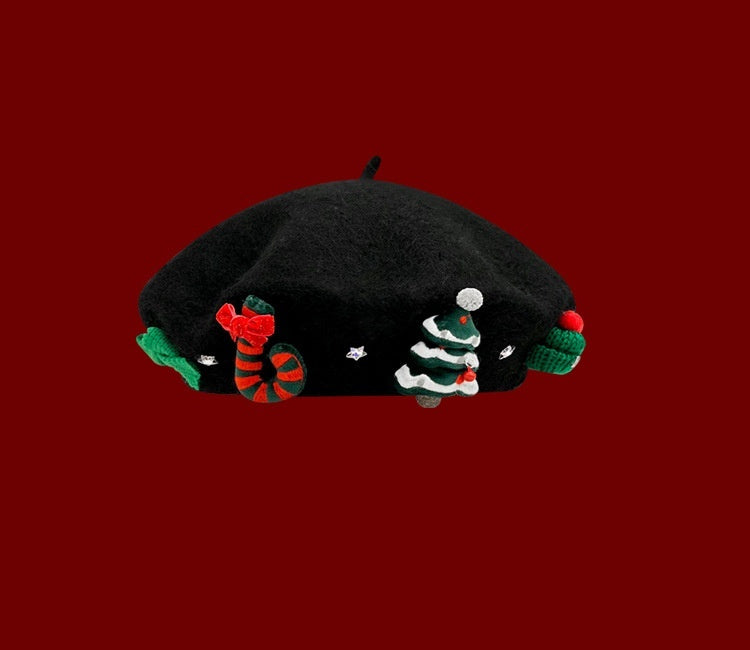 Christmas Atmosphere Beret Children's Autumn And Winter Sweet Wool Buy Center