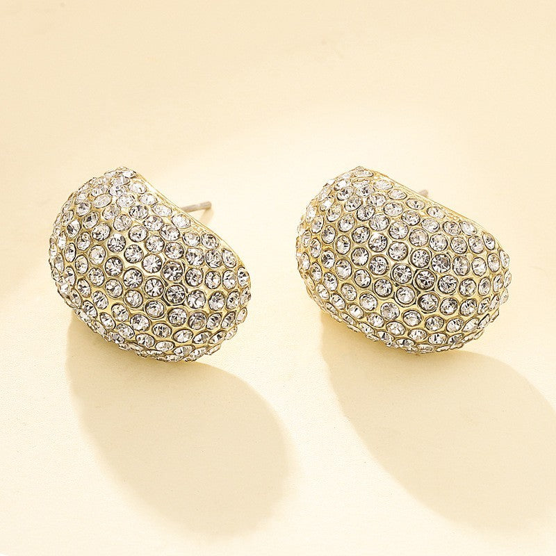 Buy Center Special-Exquisite And Fashionable Super Sparkling Diamond Droplet Shaped Ear Buckle, Internet Famous Personality, Light Luxury Design Earrings