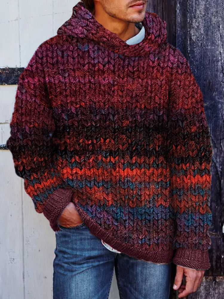 Pull à capuche tissé de style classique et lourd pour homme en fibre d'acétate, nouvelle collection automne et hiver