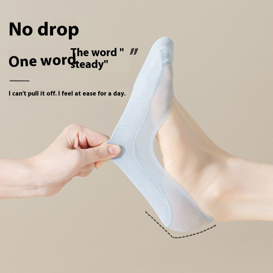 Buy Center Handpicked- Pure Cotton Non-slip Tight Ice Silk Invisible Boat Socks