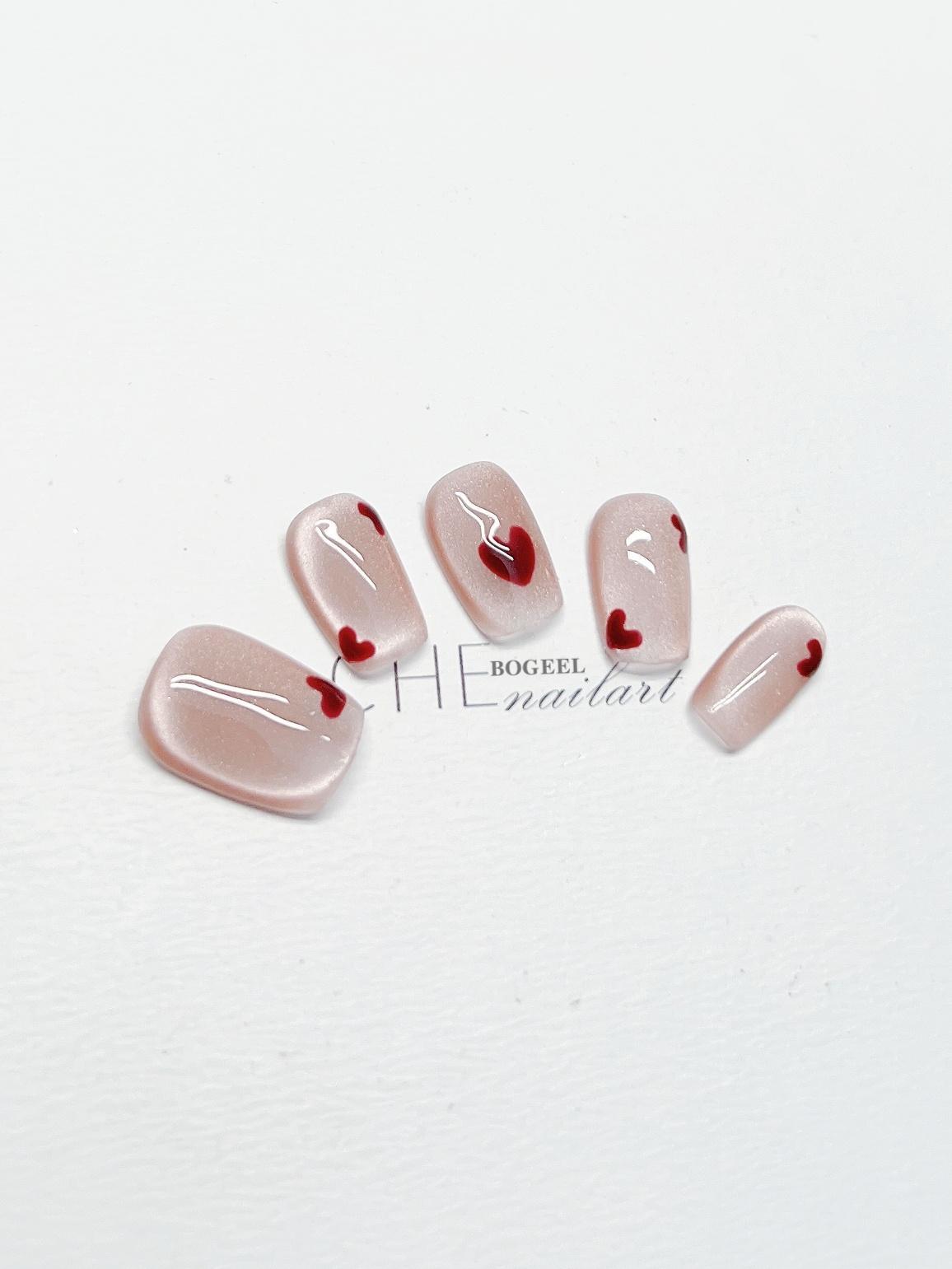 Hot New Items at Buy Center: Cat Eye White Short Square Fake Nail Patch