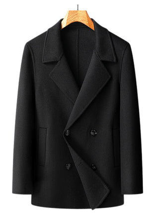 Handmade Double-faced Woolen Goods Wool Overcoat Short Double Breasted Coat