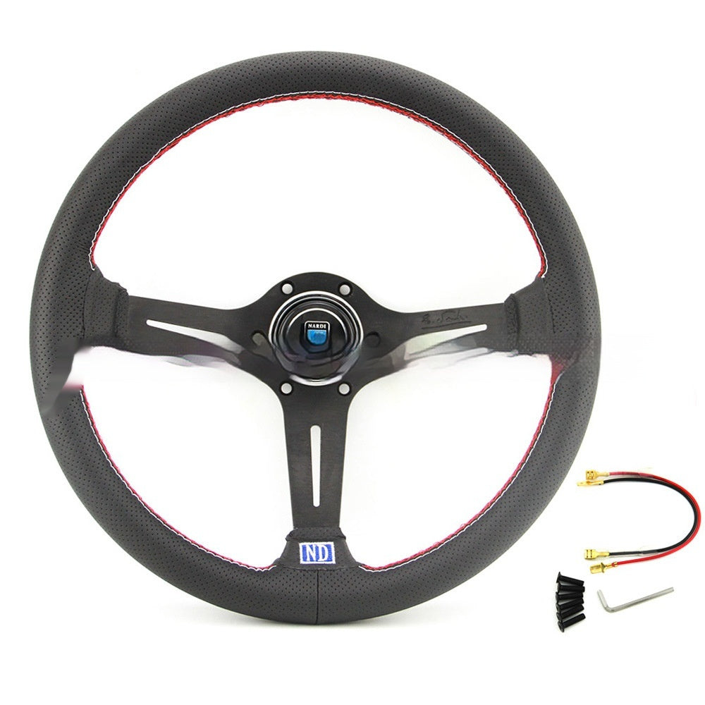 Hot New Items at Buy Center: Leather 14-inch Middle Concave Steering Wheel