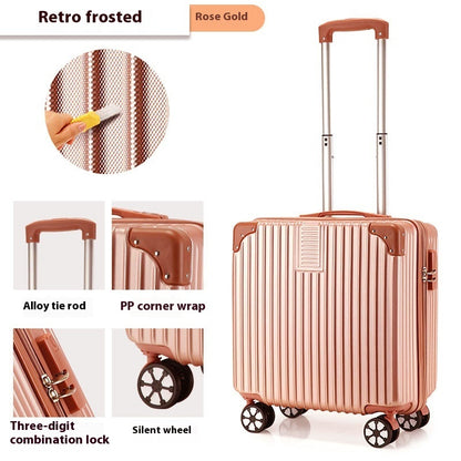 Fresh Arrivals at Buy Center: 18-inch Trolley Case Printed Pattern Luggage Small Children Suitcase Boarding Bag Suitcase Vintage Rose Gold 18 Inches