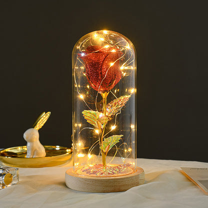 Trending Now at Buy Center: Valentines Day Gift For Girlfriend Eternal Rose Flowers LED Light In Glass Cover Day Wedding Decoration Favors Mother Day Female Gift Gift Red