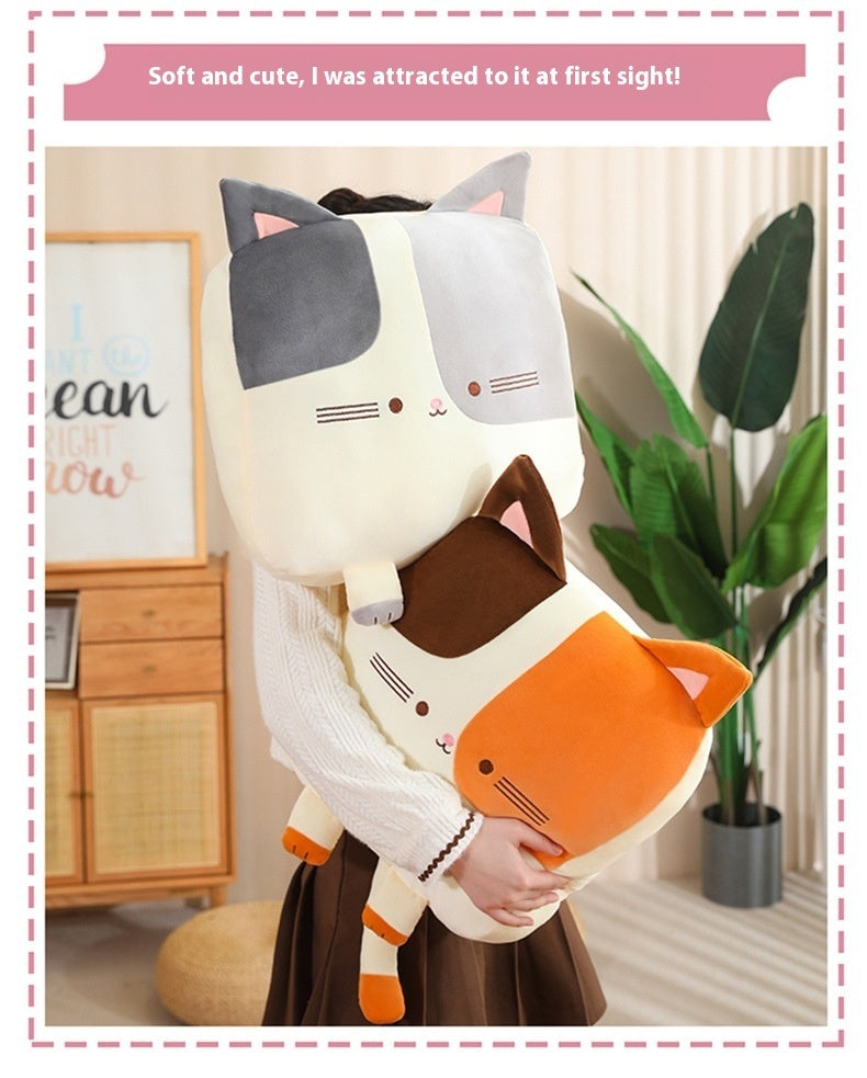 Hot New Items at Buy Center: Square Cat Pillow Sleeping Plush Doll