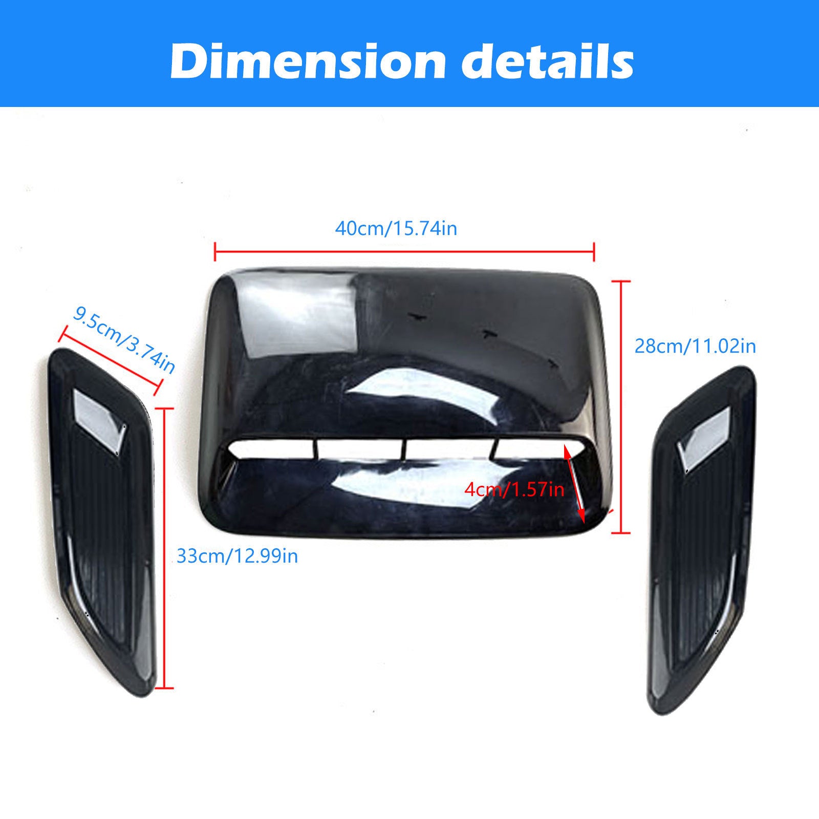 Fresh Arrivals at Buy Center: Car Airscoop Shroud Air Vent Engine Cover Decorative Cover 3piece Set Black