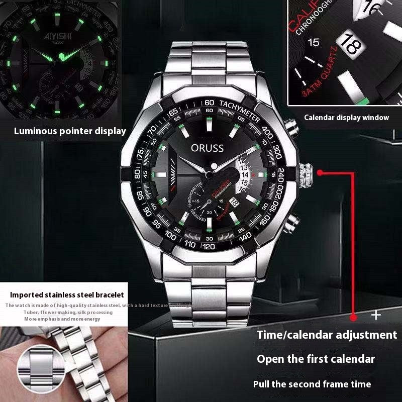 Automatic Movement Watch Men's Calendar Waterproof Luminous Watch Buy Center