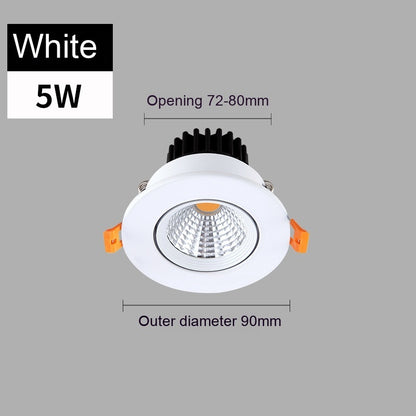 Just Arrived at Buy Center: Led Anti-glare Spotlight Embedded Variable Light With Three Colors Ceiling Lamp White 5W