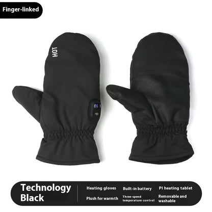 Gants chauffants électriques coupe-vent épais et chauds pour l'hiver