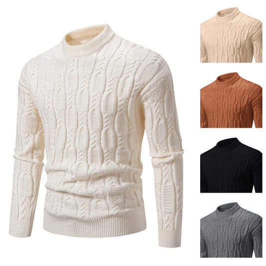 Men's Fashionable Warm Casual Round Neck Sweater | Men's Clothing-Outerwear & Jackets-Men's | Buy Center