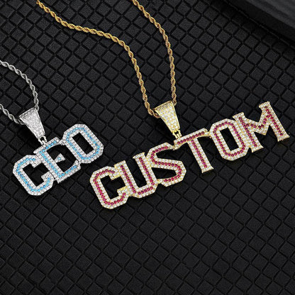 Trending Now at Buy Center: Colorful Zirconia Alphabet Splicing Combination Pendant Necklace