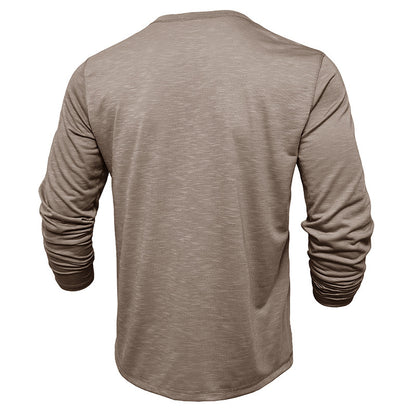 Fresh on the Scene at Buy Center: Men's Long-sleeved Henry Collar T-shirt