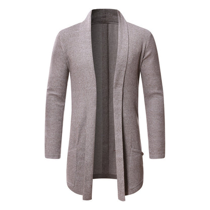 Pull cardigan tricoté mi-long pour trench-coat d'automne