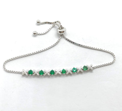 Elegant Egg-shaped S925 Silver Cultivation Emerald Bracelet Buy Center