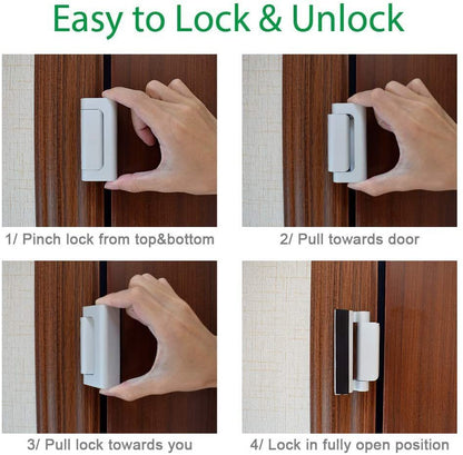 New at Buy Center: Child Safety Door Reinforced Lock With 3 Inches Stop Aluminum Alloy Hinge Upgrade Night Lock