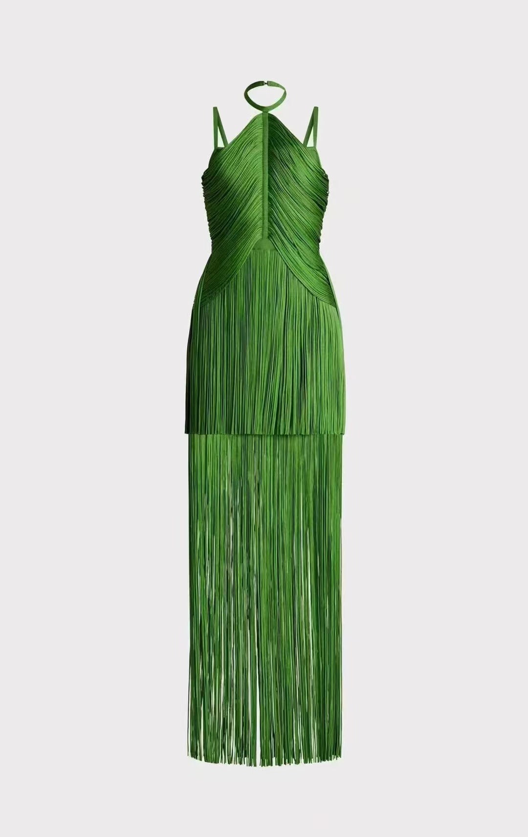 Green Halter Spaghetti Straps Tassel Dinner Ball Dress Buy Center