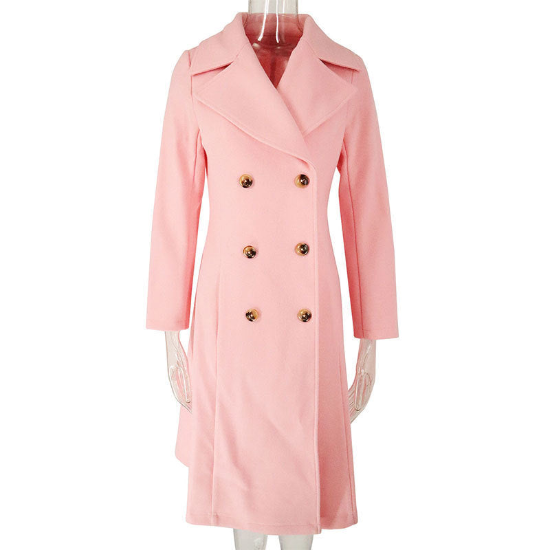 Women's Trench Coat Lapel Pocket Double Breasted Coat Buy Center