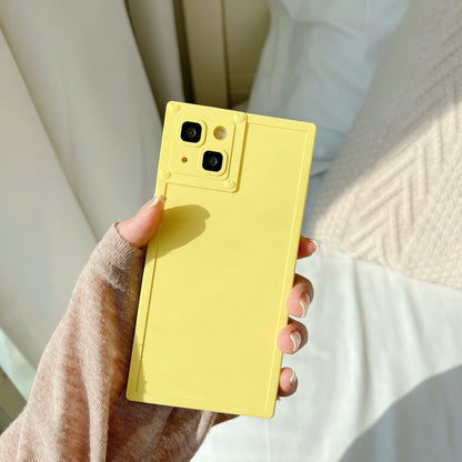 Newly Released at Buy Center: Simple Solid Color Square Phone Case BK Square Yellow