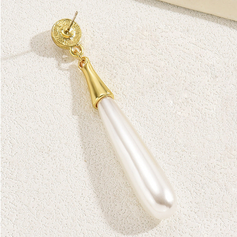 Buy Center Handpicked- Pearl Earrings Drop-shaped Long Earrings Niche