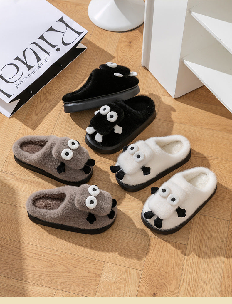 Buy Center Premium-Briquette Couple Household Thermal Cotton Slippers