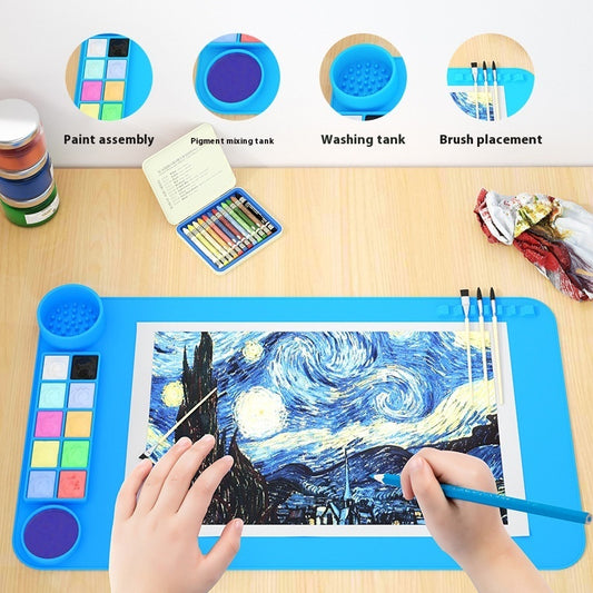 Newly Arrived at Buy Center: Children's New Silicone Graffiti Painting Mat Puzzle Cute Clear Drawing Light Color Coloring Book In Stock Wholesale