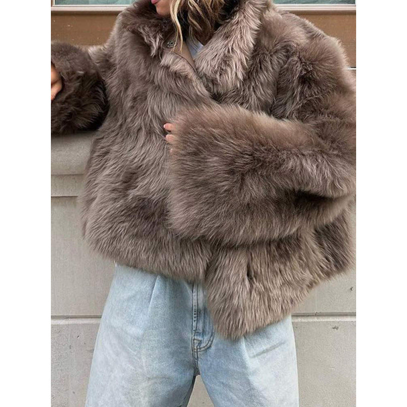 Plush Fur Coat Fashion Casual And Comfortable Eye-catching Warm Buy Center