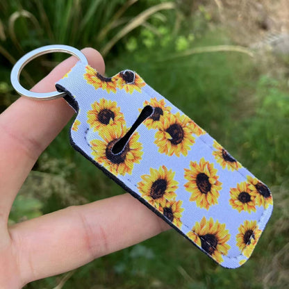 Buy Center Excellence-Printed Leopard Print SUNFLOWER Snake Pattern Women's Lipstick Pack Sets Of Key Chain Creative Perfume Bag Sunflower On White Background 1PCS