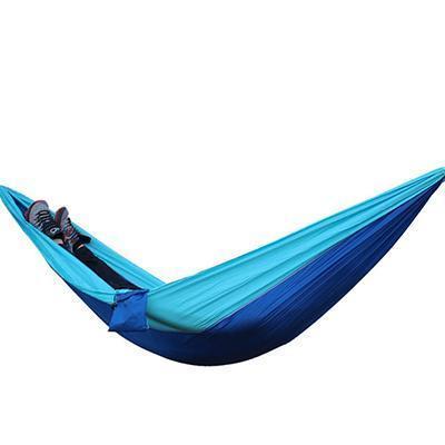 Backpacking Hammock - Portable Nylon Parachute Outdoor Double Hammock Sky blue blue