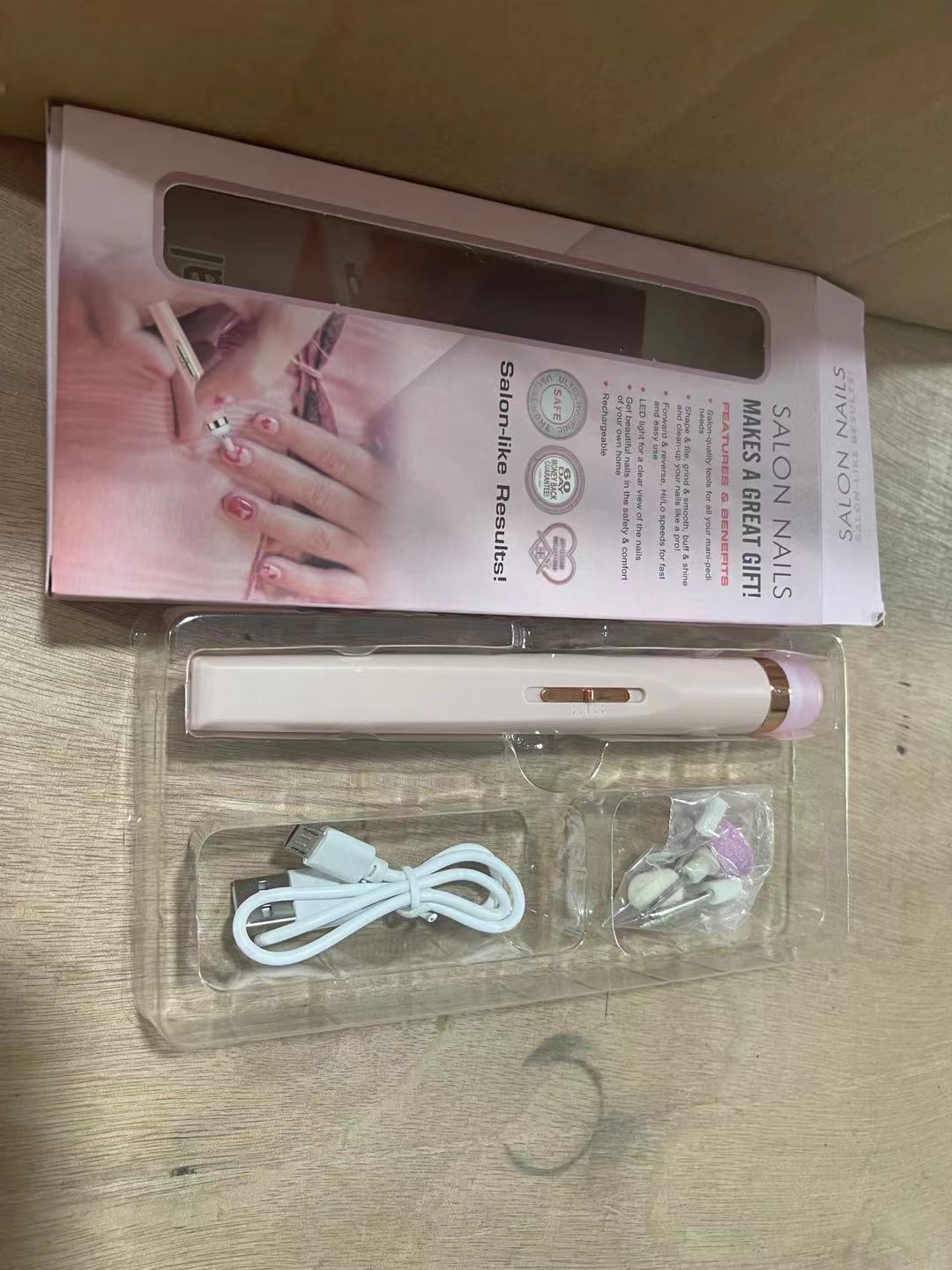 Fresh on the Scene at Buy Center: Cross-border Nail Piercing Device Electric Nail Trimmer Five-in-one Nail Polishing Machine Nail File Flawless Nail Polish Pink