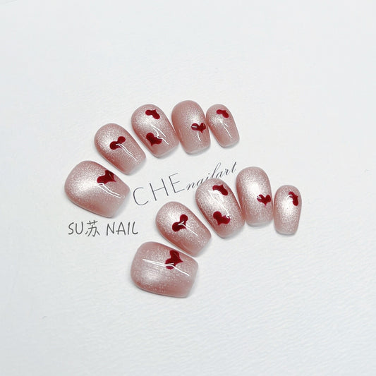 Hot New Items at Buy Center: Cat Eye White Short Square Fake Nail Patch