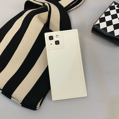 Newly Released at Buy Center: Simple Solid Color Square Phone Case BK Square Antique White