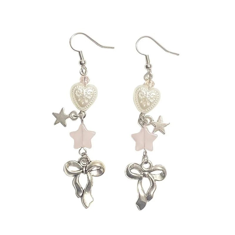 Cute Vintage Bow Pearl Earrings Eardrops