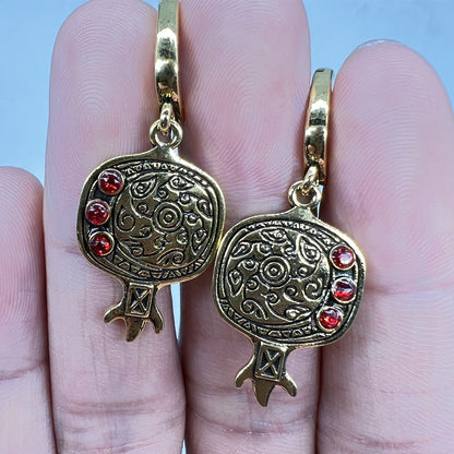 Buy Center Prestige-Pomegranate Gold Earrings European And American