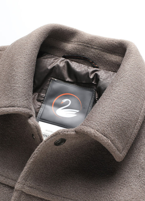 Autumn And Winter New Men's Lapel Detachable Down Feather Liner Wool Workwear Jacket