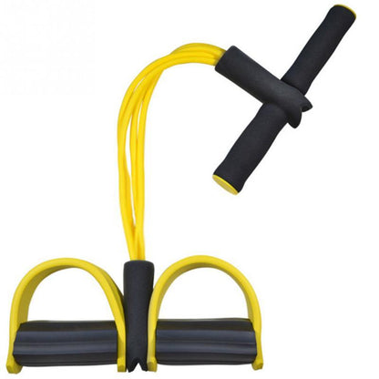 Natural Latex Foot Pedal Elastic Pull Rope with Handle Fitness Equipment Bodybuilding Expander Yellow