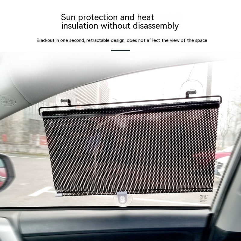 Fresh Arrivals at Buy Center: Car Automatic Winding Automatic Retractable Thermal Insulation Shutter Silver Laser Car Sunshade