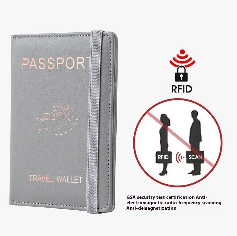 Pu Leather Passport Bag Rfid Multiple Card Slots Multifunctional Certificate Holder