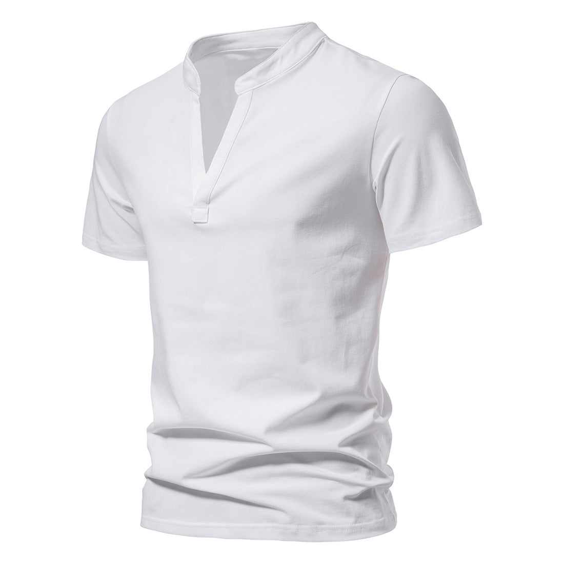 Newly Released at Buy Center: Men's Deep V-neck Short-sleeved T-shirt Stretch Bottoming Shirt White