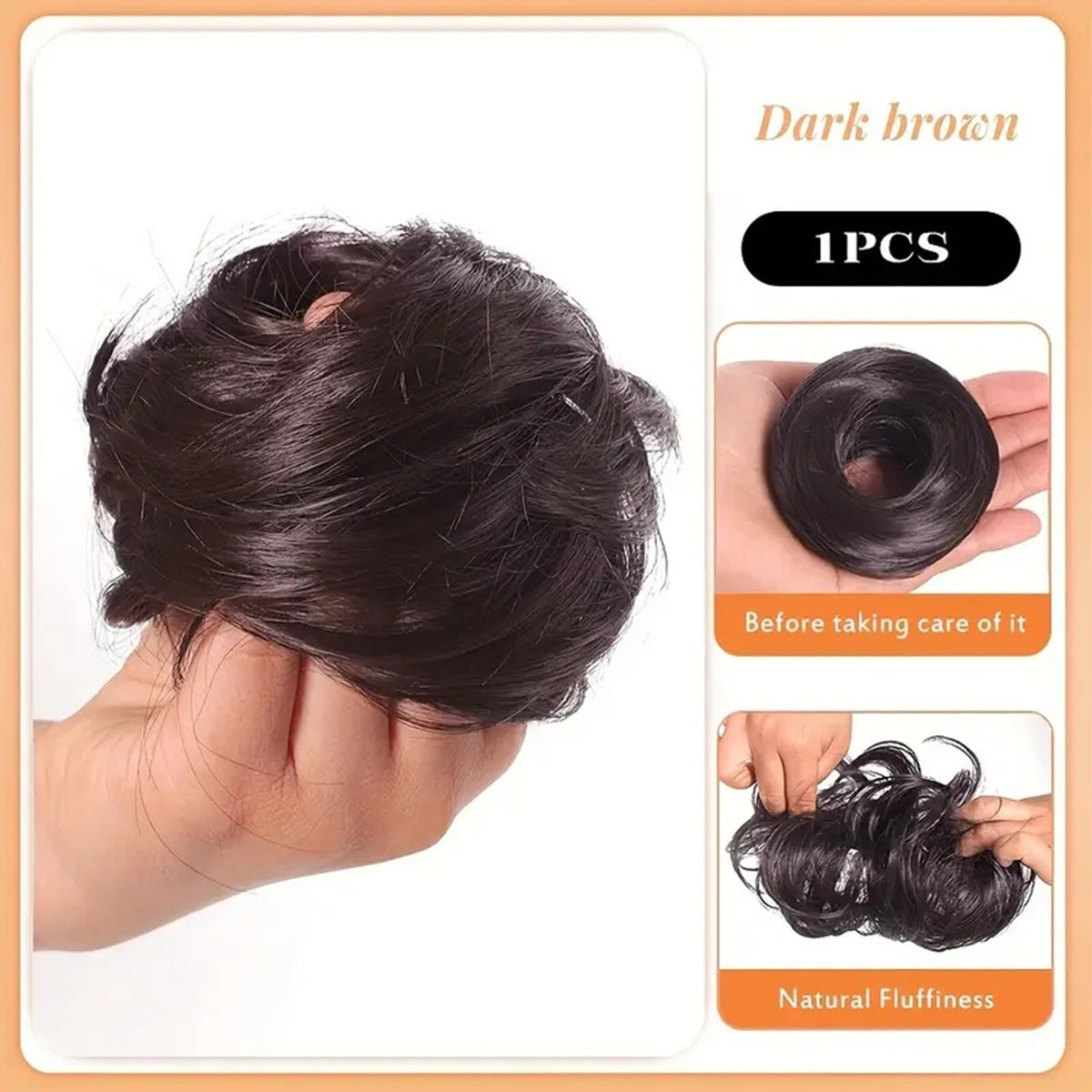 Simulation de boucle de cheveux pour femme avec perruque moelleuse et élastique