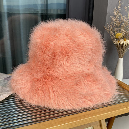 Imitation Fur Women's Autumn And Winter Wild Long Fur Bucket Hat Buy Center