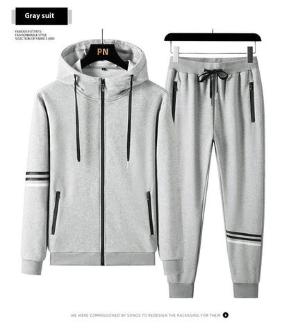 Hot New Items at Buy Center: Men's Casual Sports Pure Cotton Hooded Sweater Trousers Two-piece Set