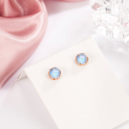 Female Minimalist Glass Moonstone Earrings Buy Center