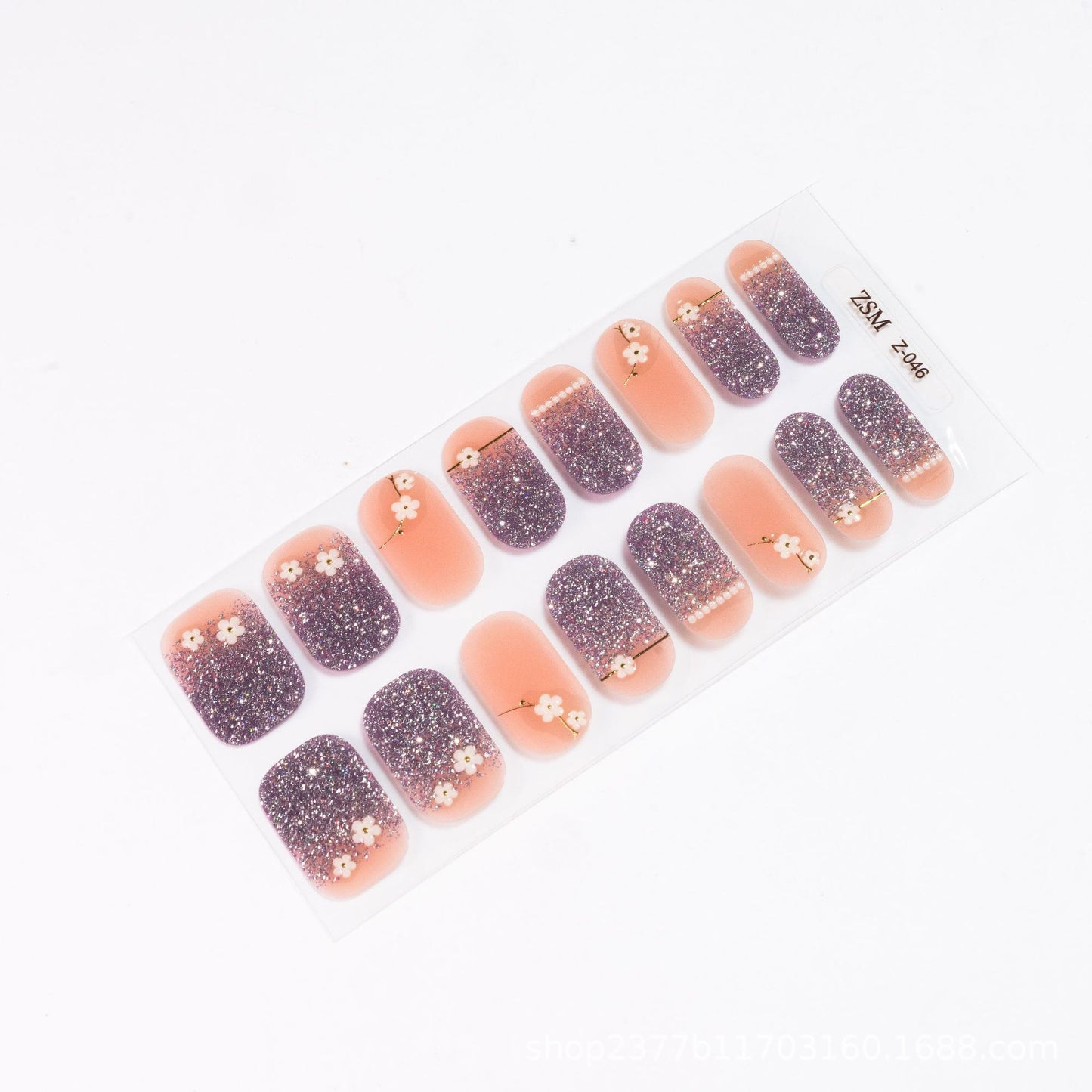 Fresh Arrivals at Buy Center: 16 Finger Diamond Nail Sticker 3D Waterproof Multicolor Z046